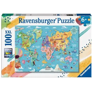 100-Piece World Map Educational Puzzle 1
