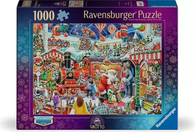 1000-Piece Santa’S Steam Train Grotto Puzzle 1