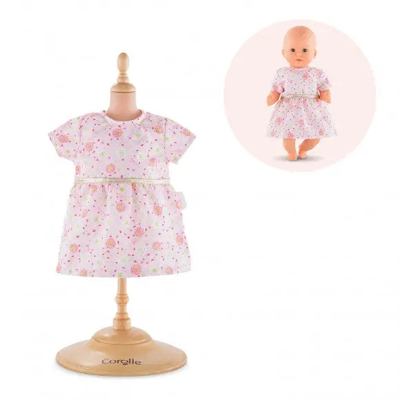 12-Inch Doll Dress With Pink Floral Design 1