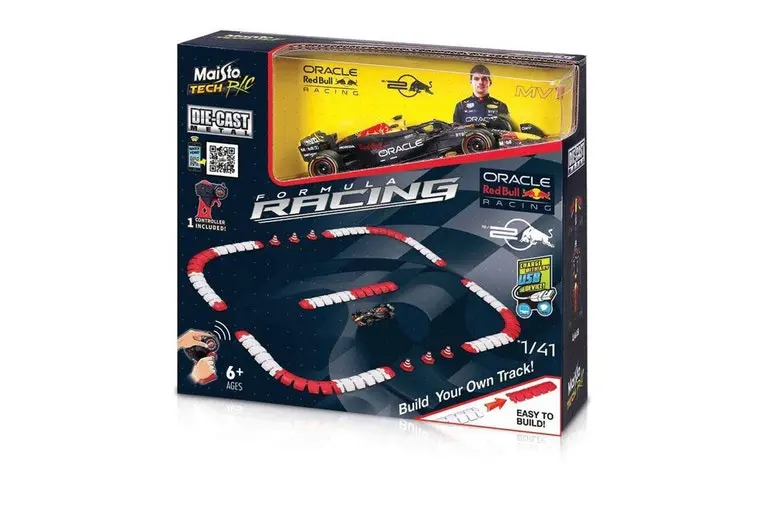 1:41 Diecast Formula 1 Rc Car – 2024 Red Bull F1 Racing Set Featuring Verstappen #1 1