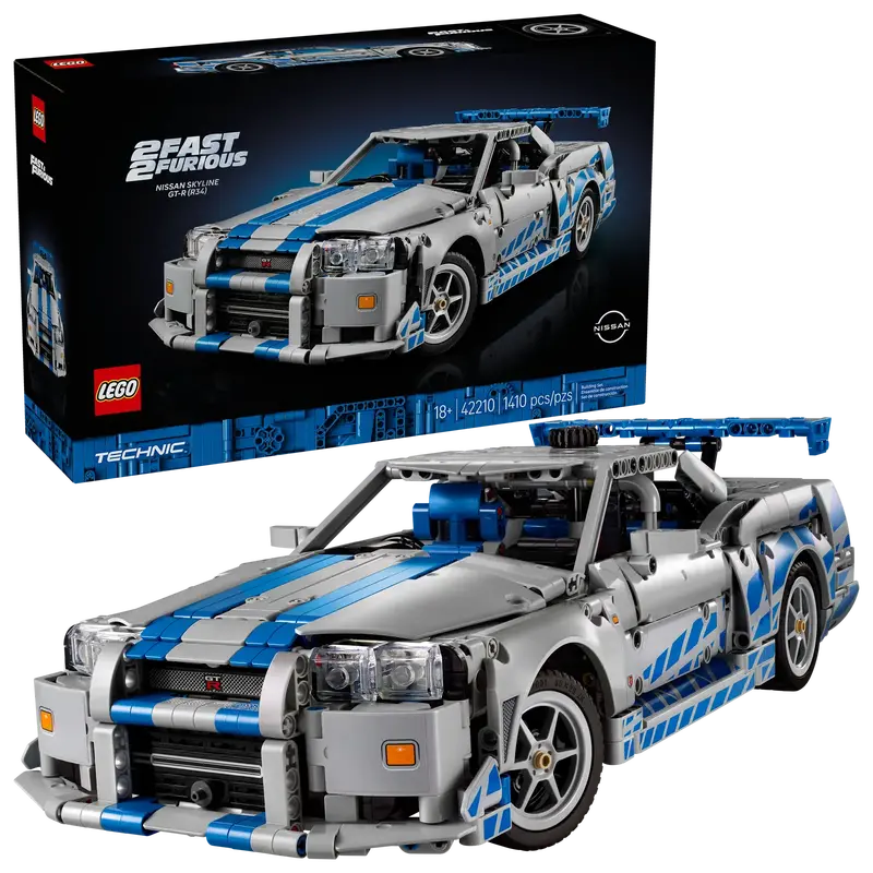 2 Fast 2 Furious Nissan Skyline Gt-R (R34) Lego Technic Model 42210 1