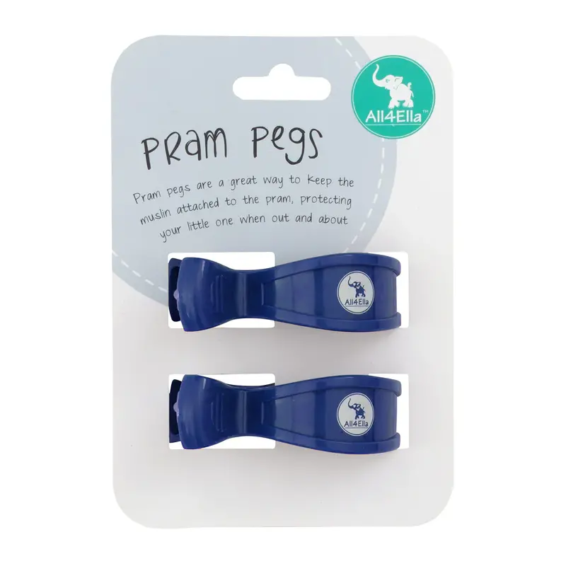 2-Pack Deep Navy Pram Pegs – Classic Baby Gear Securing Clips 1