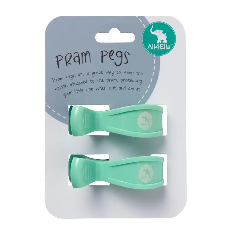 2-Pack Mint Green Pram Pegs – Fresh & Modern Baby Travel Clips 1