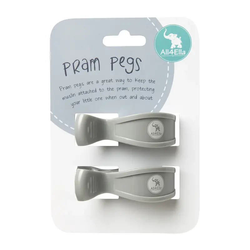 2-Pack Slate Grey Pram Pegs – Versatile Neutral Stroller Fasteners 1