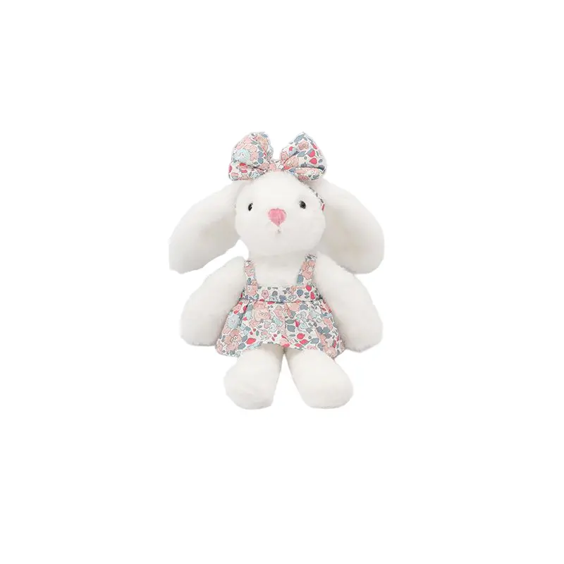 25Cm Bunny Plush In Blue Floral Dress 1