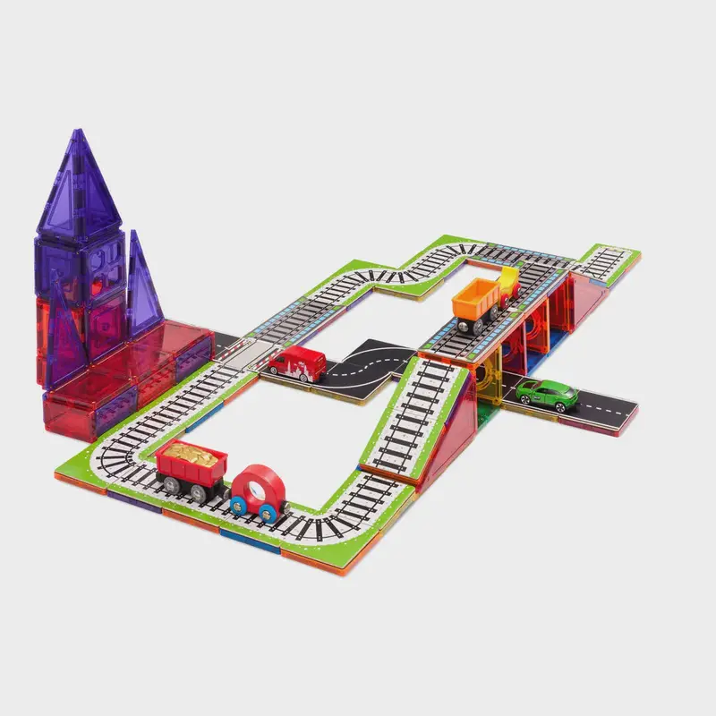 36-Piece Magnetic Tile Train Expansion Pack 1