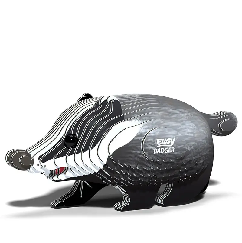 3D Cardboard Badger Paper Model Kit 1