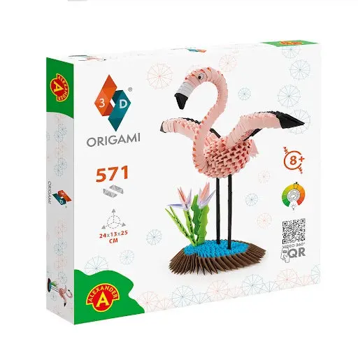 3D Paper Origami Flamingo Craft Kit 1