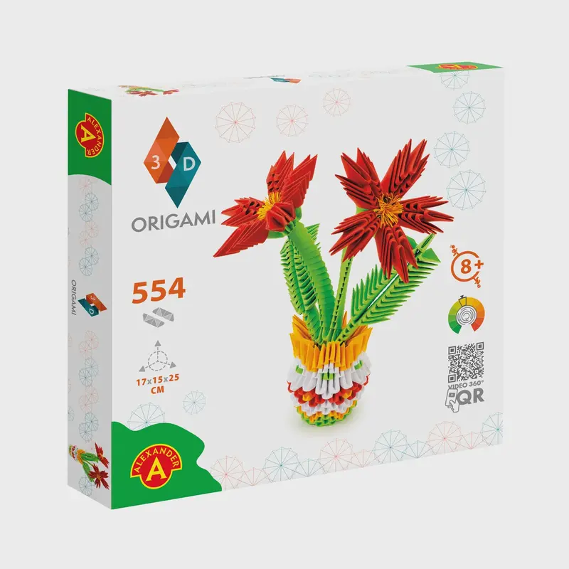 3D Paper Origami Flower Pot Craft Kit 1