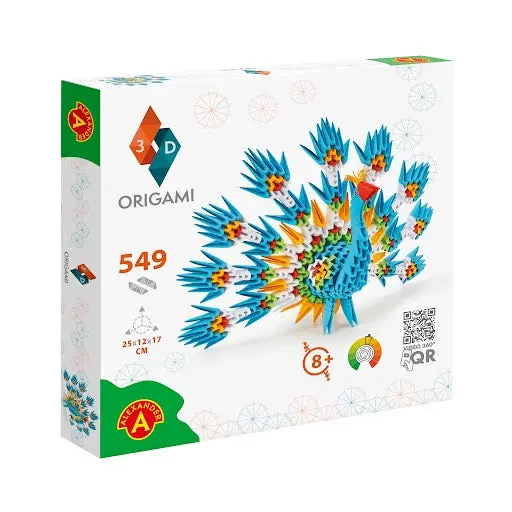 3D Paper Origami Peacock Craft Kit 1