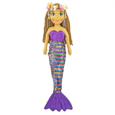 45Cm Aria Mermaid Doll – Purple Rainbow Design 1