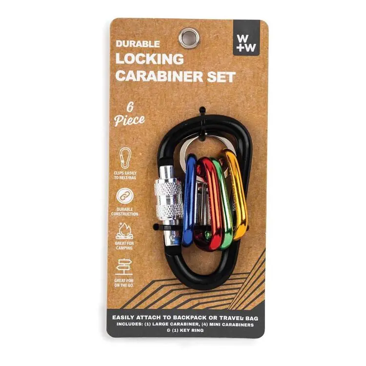 5-Piece Heavy-Duty Locking Carabiner Kit 1