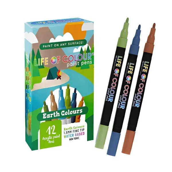 Acrylic Paint Pens – 1.5Mm Earth Tone Fine Tip Set 1