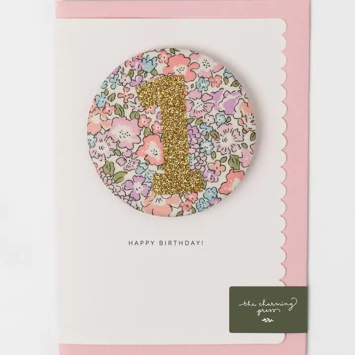 Age Badge Birthday Card – Liberty Fabric Collection 1