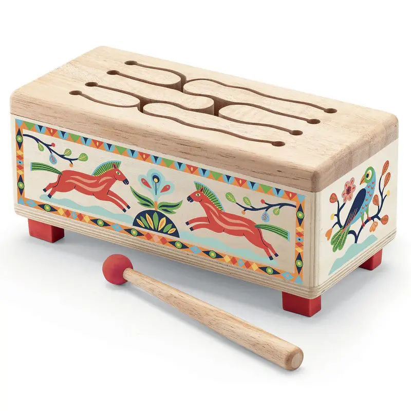 Animambo Natural Wooden Drum For Early Childhood Music 1