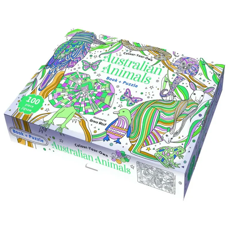 Australian Animals Colouring Book & Puzzle – 100-Piece Activity Set 1