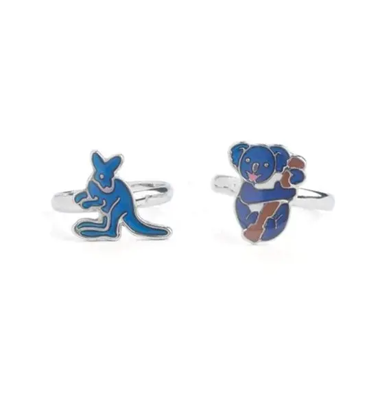 Australian Flag-Inspired Mood Rings Set 1