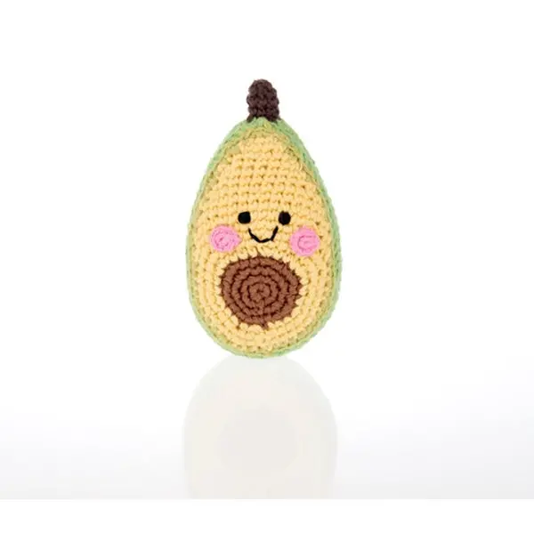 Avocado-Friendly Rattle – Modern Fruit-Themed Sensory Toy 1