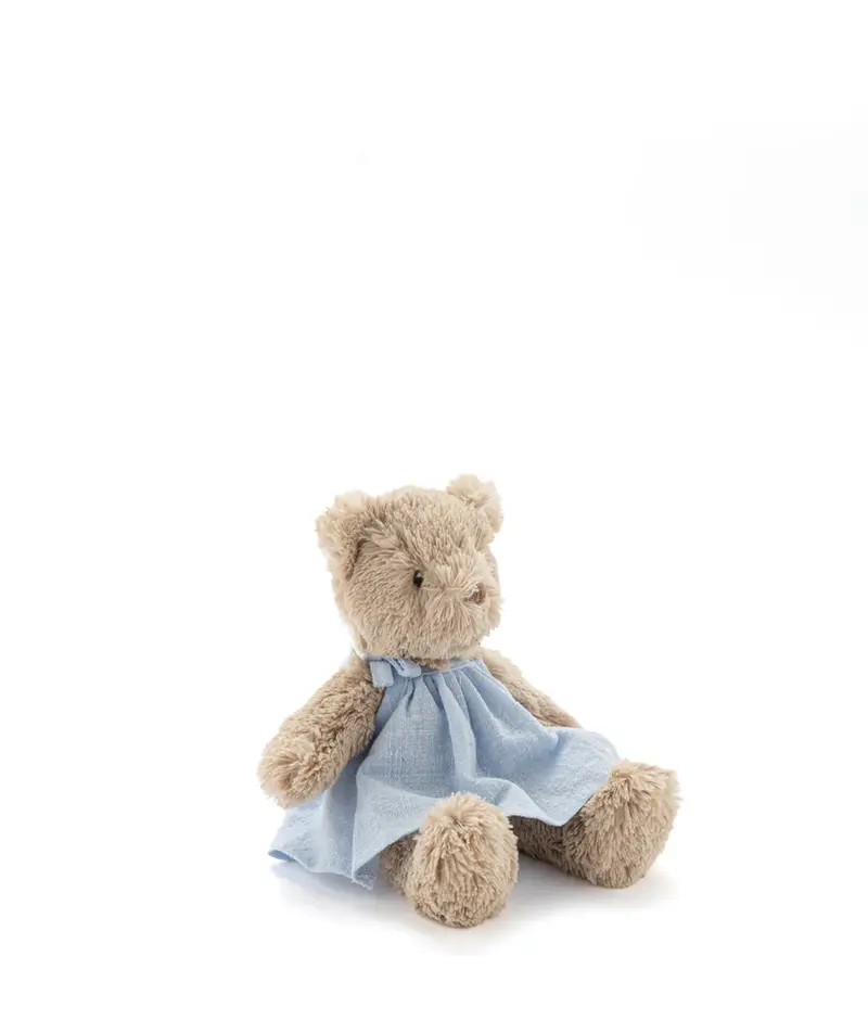 Baby Honey Bear Doll Dressed In Baby Blue Dress 1