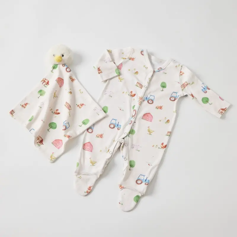 Barnyard Babies Matching Romper And Comforter Set 1