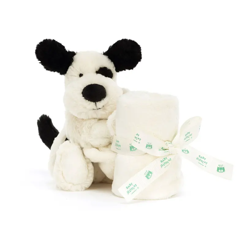 Bashful Black And Cream Puppy Soother Toy 1