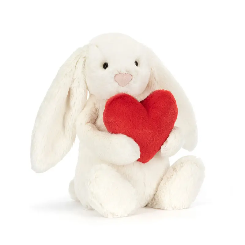 Bashful Red Heart Bunny Plush – Cuddle Companion 1