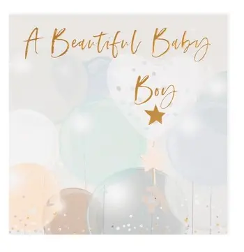 Beautiful Baby Boy – Celebratory Birth Greeting Card 1