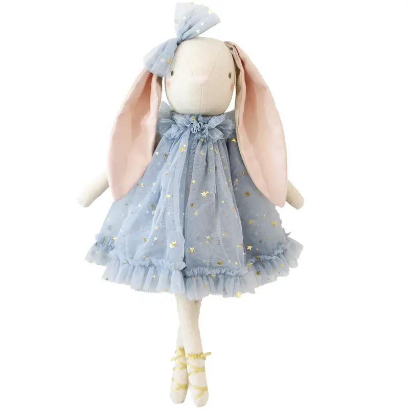 Belle Bunny Doll In Grey And Gold 1