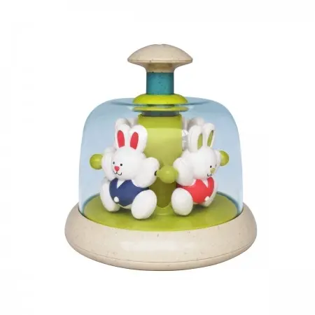 Bio-Based Rabbit Carousel Toy – Eco-Friendly Spinning Figure 1