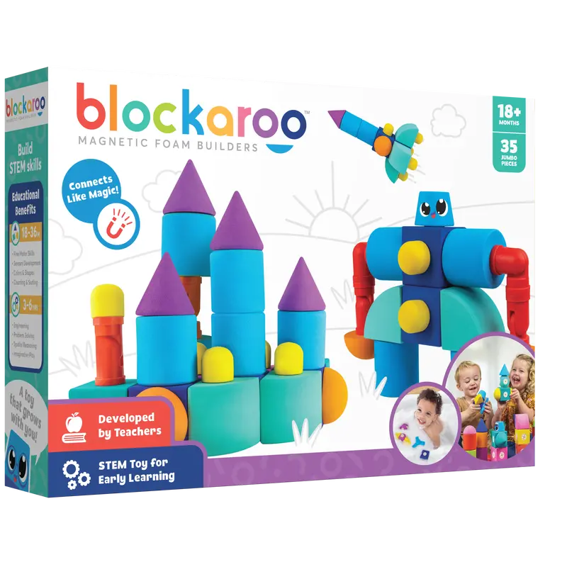 Blockaroo Build Set – 35-Piece Interlocking Castle Construction Kit 1