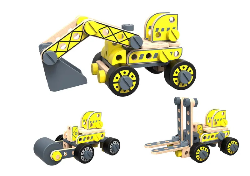 Build-Your-Own Construction Vehicle Kit: Forklift & Excavator 1