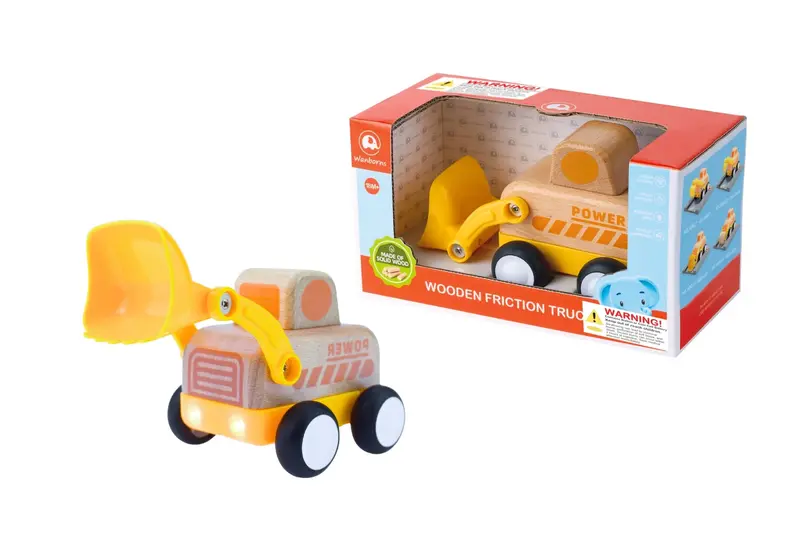 Bulldozer Toy – Solid Wood Friction Vehicle 1