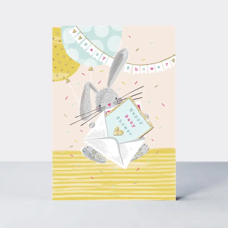 Bunny-Themed Baby Shower Greeting Card 1