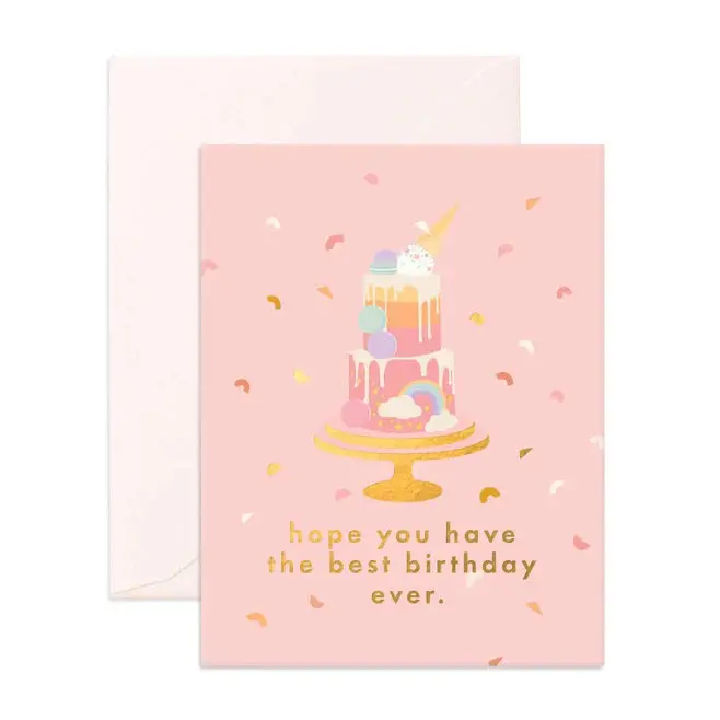 Celebratory Birthday Cake Greeting Card 1