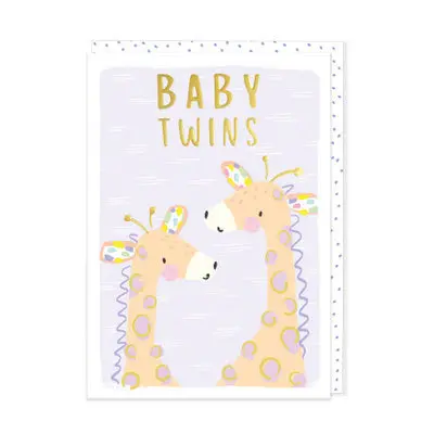 Celebratory Twins Welcome Card For Newborns 3