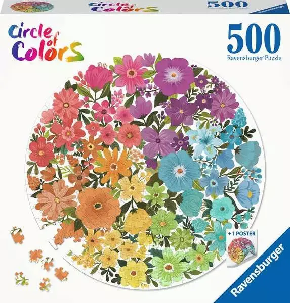 Circle Of Colors: Floral 500-Piece Jigsaw Puzzle 1