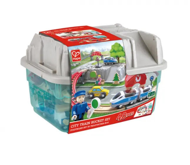 City Train Bucket Set – 48-Piece Transport-Themed Building Set 1
