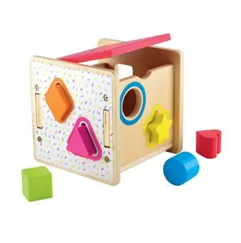 Classic Wooden Shape Sorting Cube For Early Learning 1