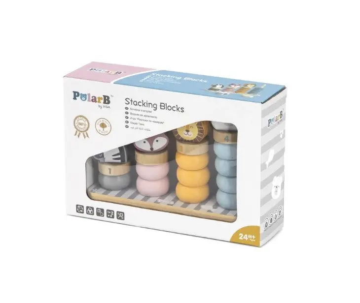 Classic Wooden Stacking Blocks For Early Learning 1