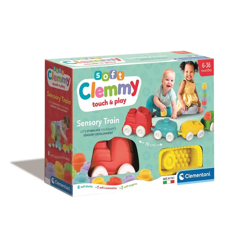 Clemmy Soft Sensory Pull-Along Train Toy 1