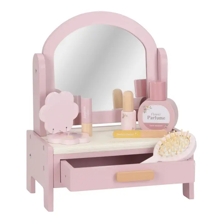 Compact Wooden Vanity Desk For Small Spaces 1