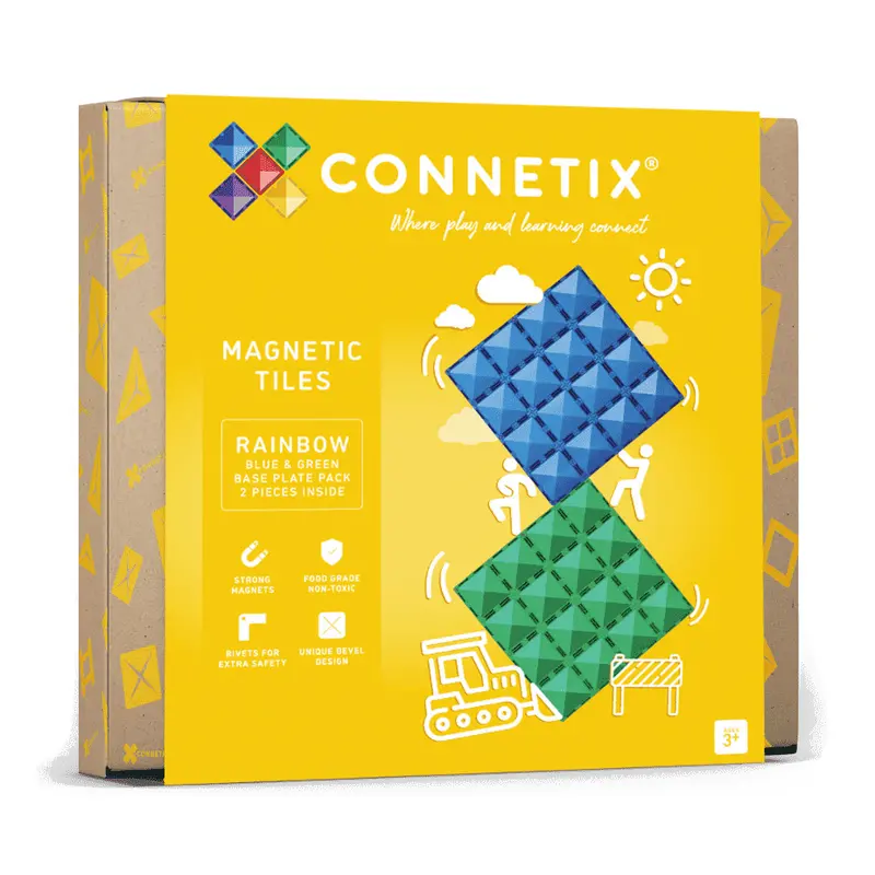 Connetix Blue & Green Base Plate Pack (2-Piece) 1