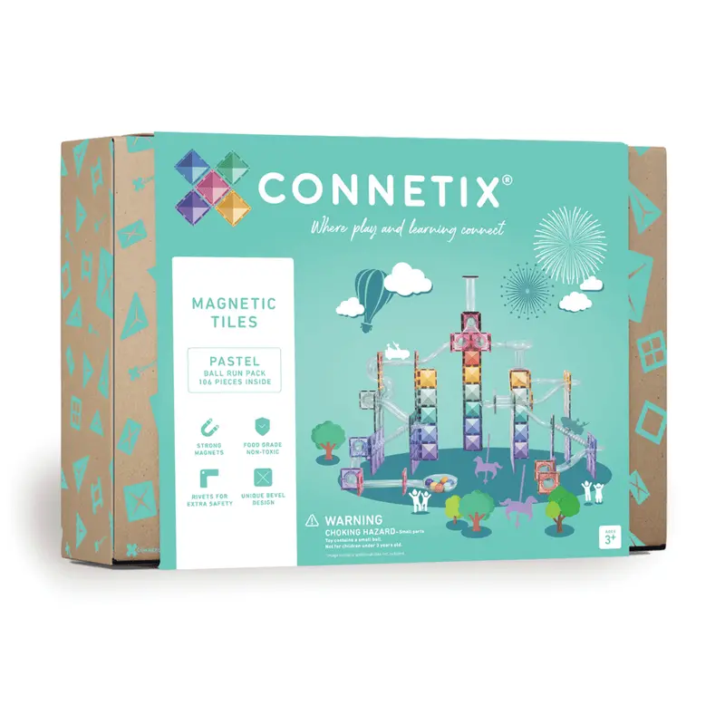 Connetix Pastel Ball Run Kit – 106-Piece Magnetic Stem Set 1