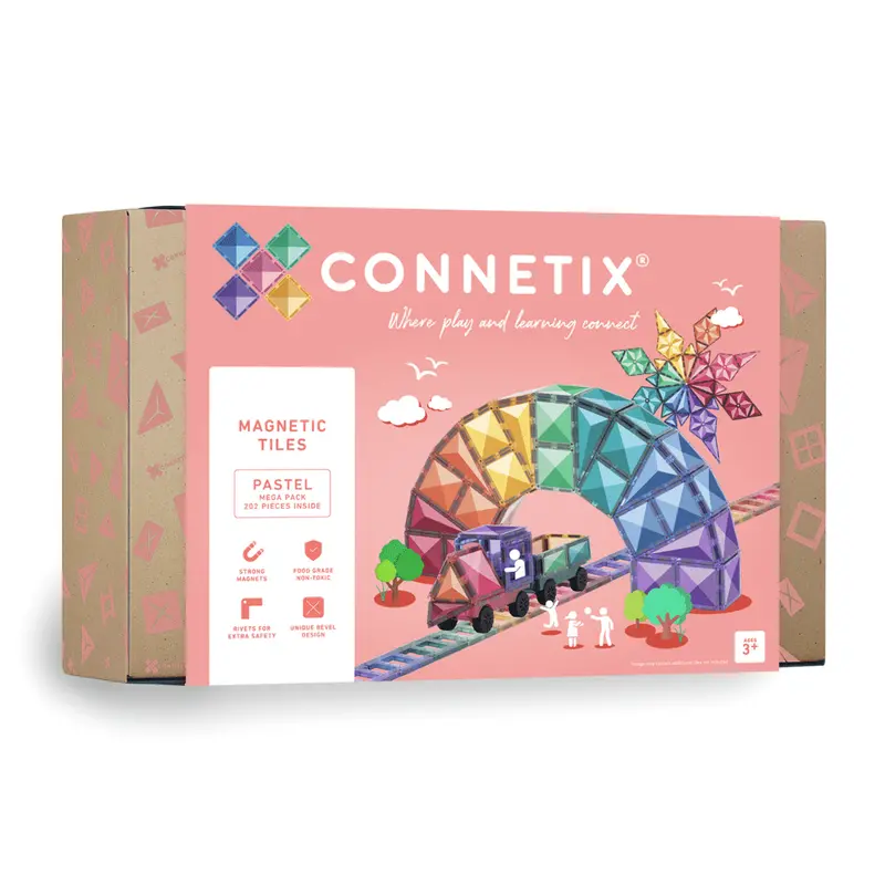 Connetix Pastel Mega Magnetic Tile Set (202 Pieces) 1