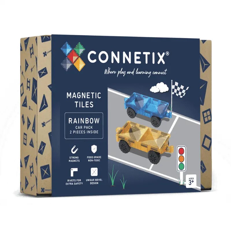 Connetix Rainbow Car Pack – 2-Piece Magnetic Vehicle Set For Creative Building 1