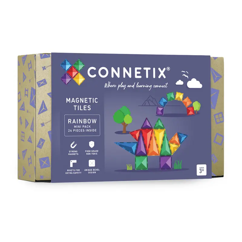 Connetix Rainbow Mini Magnetic Building Set (24 Pieces) 1