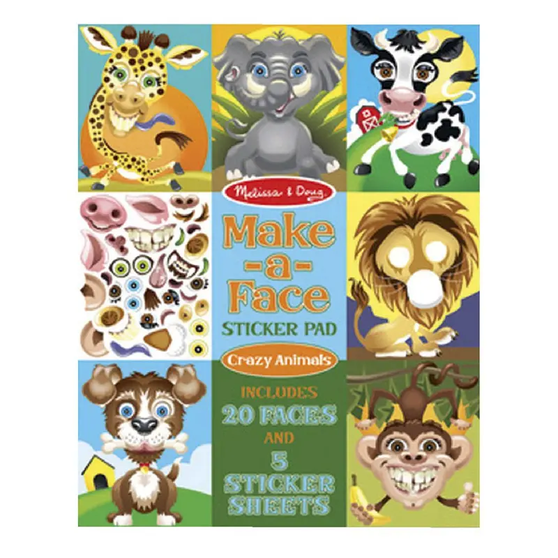 Crazy Animals Make-A-Face Sticker Activity Pad 1