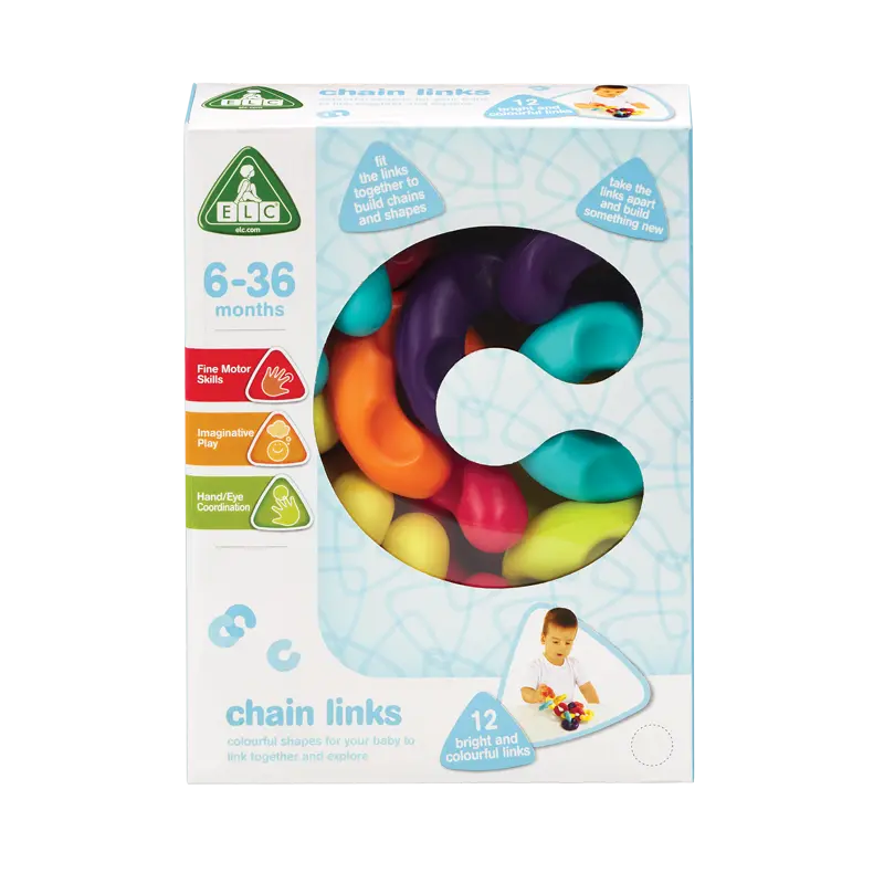 Developmental Chain Links Toy – Safe Grasp-And-Connect Set (Ages 6–36 Months) 1