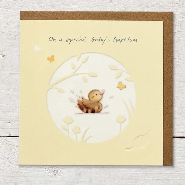 Duckling-Themed Baptism Greeting Card 1