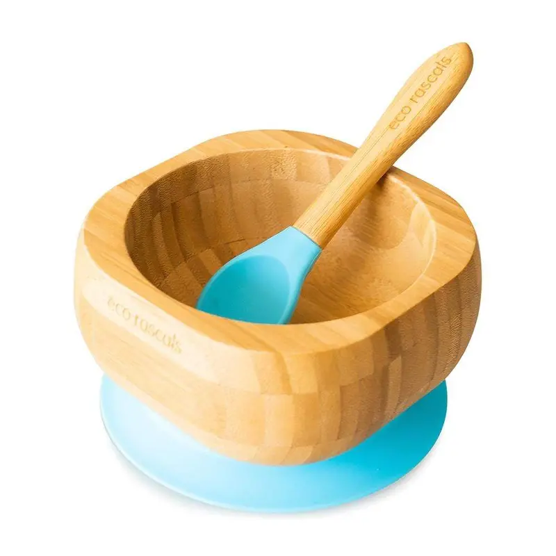 Eco-Friendly Bamboo Suction Bowl And Spoon Set 1